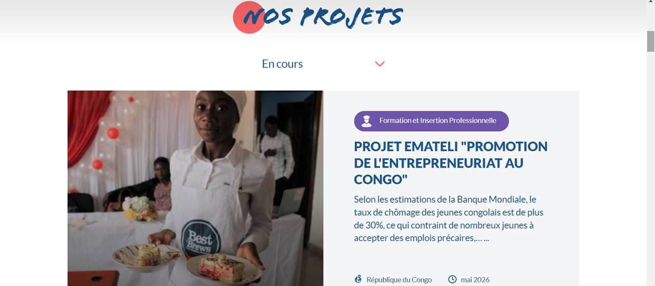 Nouveau projet au Congo pour l’entrepreneuriat des jeunes !